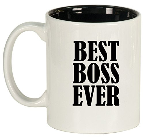 Ceramic Coffee Tea Mug Cup Best Boss Ever (White)