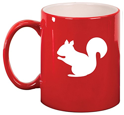 Ceramic Coffee Tea Mug Cup Squirrel (Red)