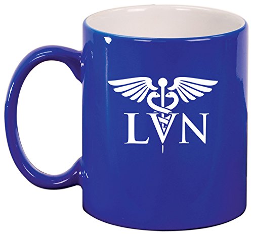 Ceramic Coffee Tea Mug Cup LVN Licensed Vocational Nurse (Blue)