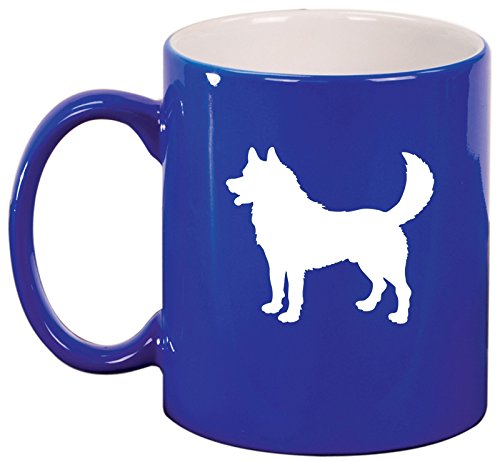 Ceramic Coffee Tea Mug Cup Husky (Blue)