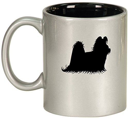 Ceramic Coffee Tea Mug Cup Shih Tzu (Silver)