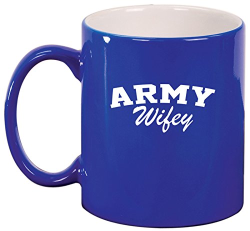 Ceramic Coffee Tea Mug Cup Army Wifey (Blue)
