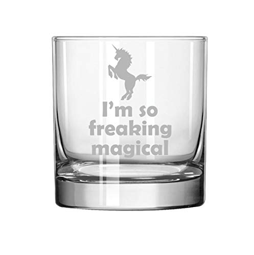 11 oz Rocks Whiskey Highball Glass I'm So Freaking Magical Unicorn