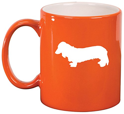 Ceramic Coffee Tea Mug Cup Long Haired Dachshund (Orange)