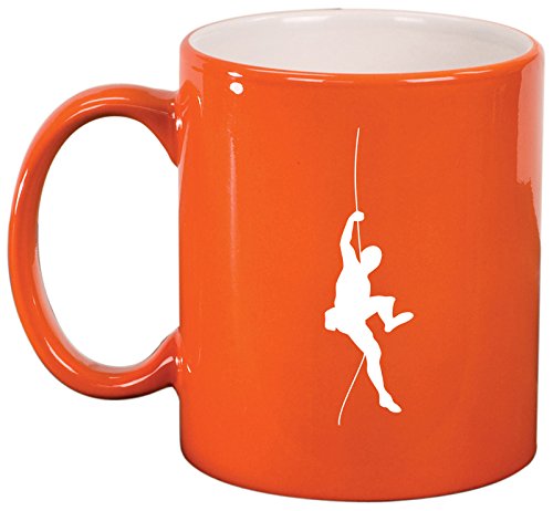 Ceramic Coffee Tea Mug Cup Climb Climber (Orange)