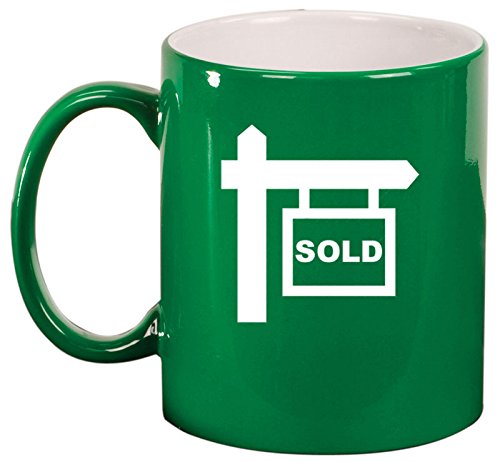 Ceramic Coffee Tea Mug Cup Real Estate Agent Sold (Green)