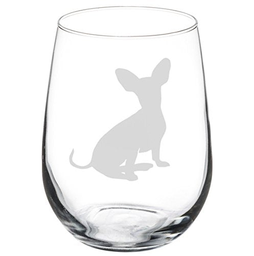 Wine Glass Goblet Chiweenie (17 oz Stemless)