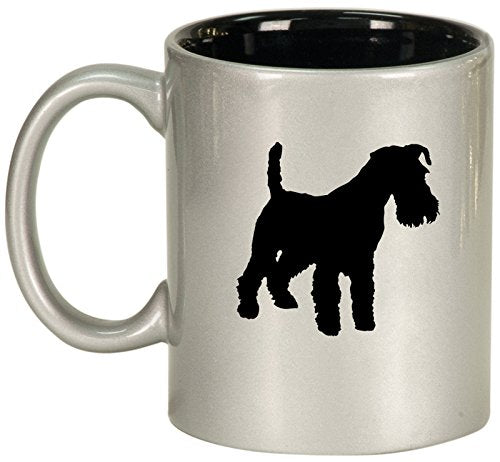 Ceramic Coffee Tea Mug Cup Miniature Schnauzer (Silver)