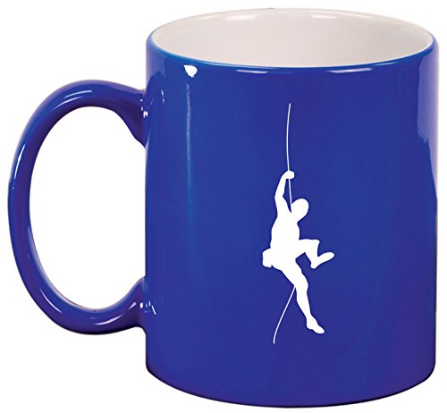 Ceramic Coffee Tea Mug Cup Climb Climber (Blue)