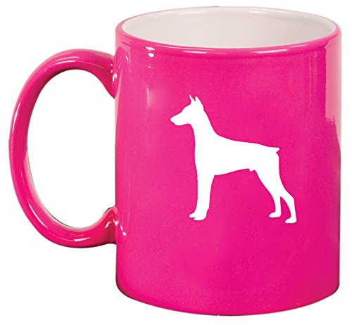 Ceramic Coffee Tea Mug Cup Doberman (Pink)