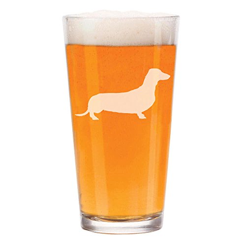 16 oz Beer Pint Glass Dachshund