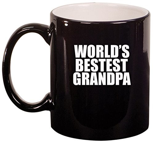 Ceramic Coffee Tea Mug World's Bestest Grandpa (Black)