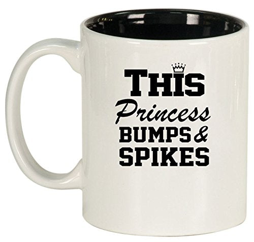Ceramic Coffee Tea Mug Cup This Princess Bumps & Spikes Volleyball (White)