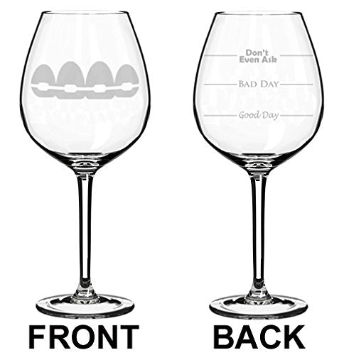 Wine Glass Goblet Two Sided Orthodontist (20 oz Jumbo)