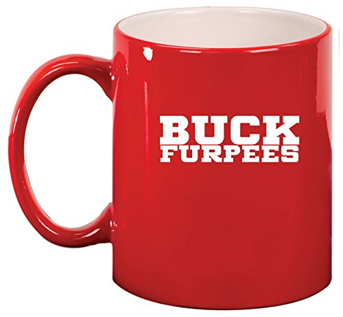 Ceramic Coffee Tea Mug Cup Buck Furpees (Red)