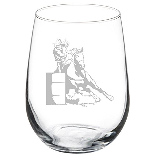 Wine Glass Goblet Female Barrel Racing Cowgirl (17 oz Stemless),MIP