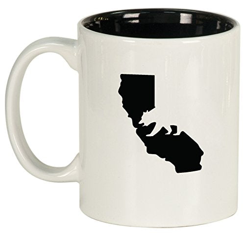 Ceramic Coffee Tea Mug Cup Cali Bear California (White)