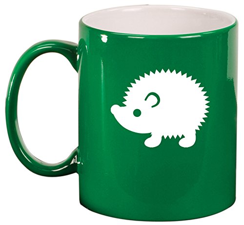 Ceramic Coffee Tea Mug Cup Hedgehog (Green)