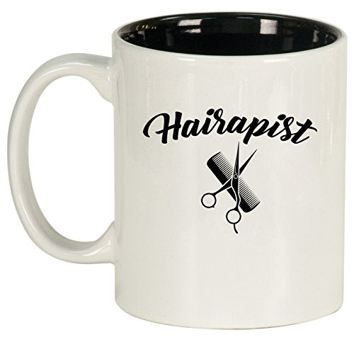 Ceramic Coffee Tea Mug Hairapist Hairdresser Funny (White)