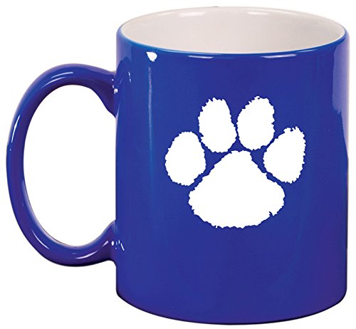 Ceramic Coffee Tea Mug Cup Paw Print (Blue)