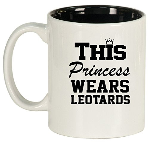 Ceramic Coffee Tea Mug Cup This Princess Wears Leotards Gymnastics (White)