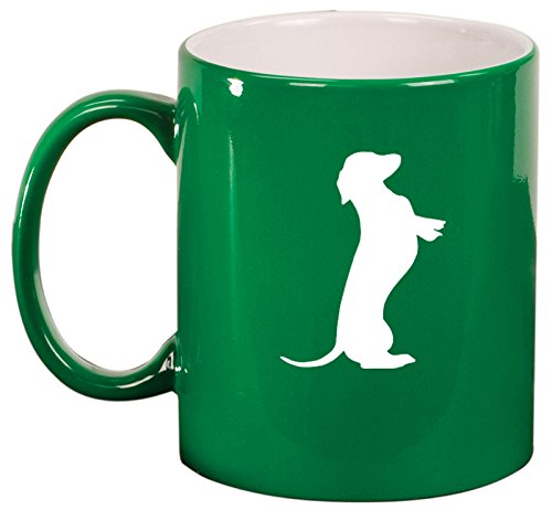 Ceramic Coffee Tea Mug Cup Dachshund Standing (Green)