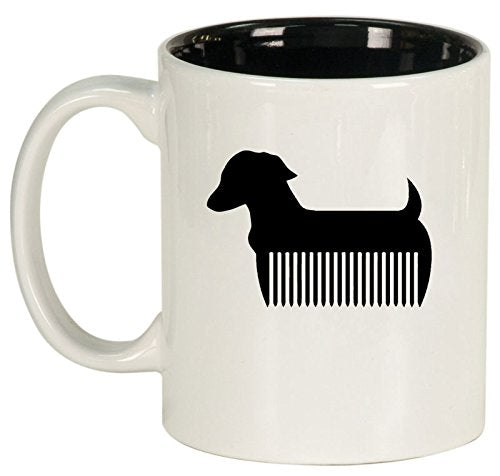 Ceramic Coffee Tea Mug Cup Pet Dog Grooming Cat Groomer Salon (White)
