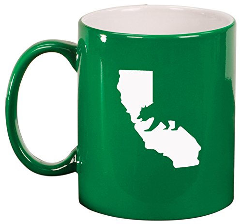 Ceramic Coffee Tea Mug Cup Cali Bear California (Green)