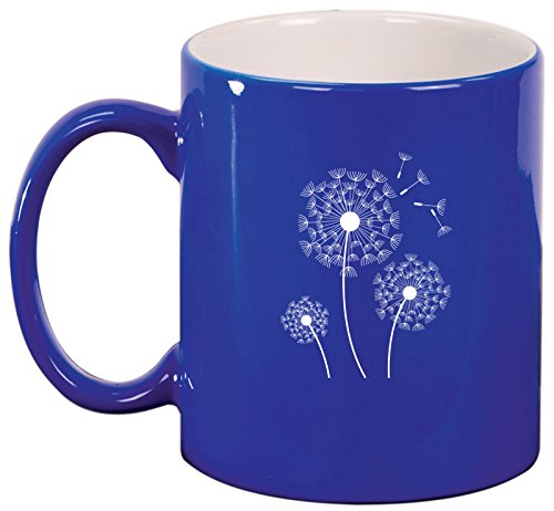 Ceramic Coffee Tea Mug Cup Dandelions (Blue)