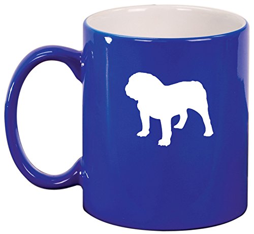 Ceramic Coffee Tea Mug Cup Bulldog (Blue)