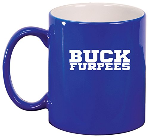 Ceramic Coffee Tea Mug Cup Buck Furpees (Blue)