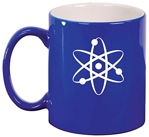 Ceramic Coffee Tea Mug Cup Atom Science Atheist (Blue)