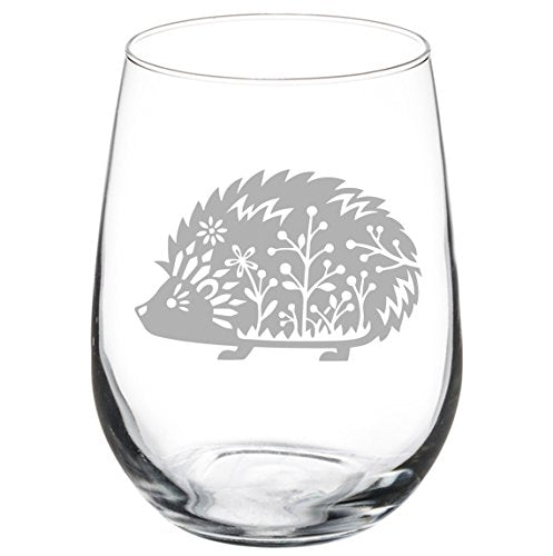 Wine Glass Goblet Fancy Hedgehog (17 oz Stemless)