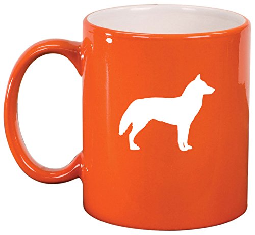 Ceramic Coffee Tea Mug Cup Siberian Husky (Orange)