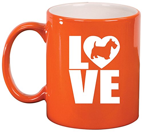 Ceramic Coffee Tea Mug Cup LOVE Scottie (Orange)
