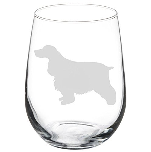 Wine Glass Goblet Cocker Spaniel (17 oz Stemless)