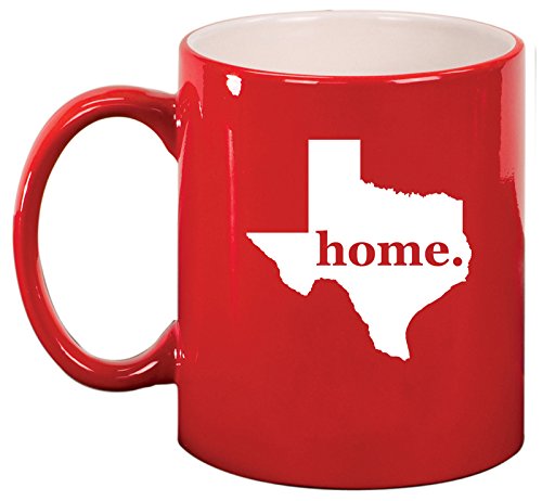 Ceramic Coffee Tea Mug Cup Texas Home (Red)