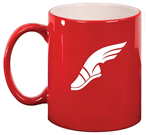 Ceramic Coffee Tea Mug Track and Field Wing Shoe (Red)