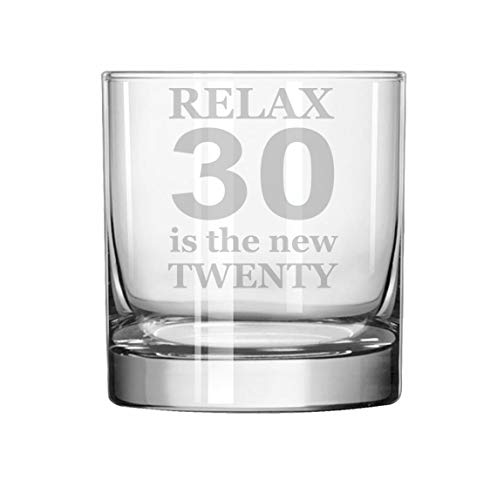 11 oz Rocks Whiskey Highball Relax 30 Funny 30th Birthday