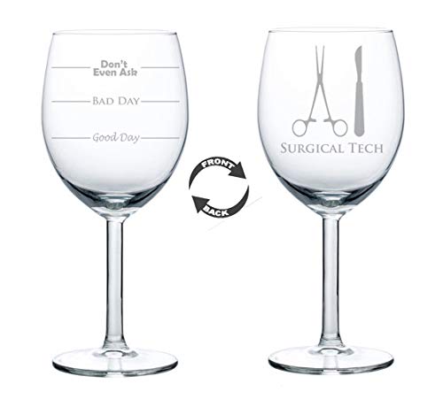 Wine Glass Goblet Two Sided Surgical Tech (10 oz)