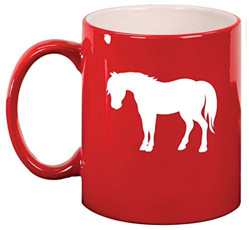 Ceramic Coffee Tea Mug Cup Pony (Red)
