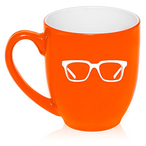 16 oz Large Bistro Mug Ceramic Coffee Tea Glass Cup Optometrist Optometry (Orange)