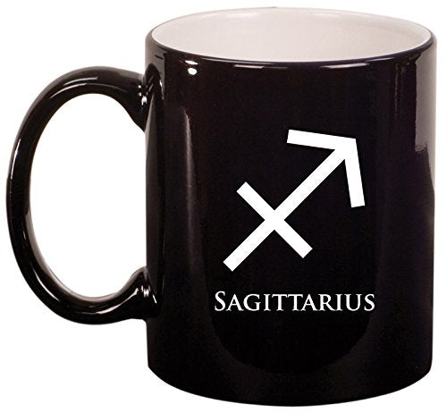 Ceramic Coffee Tea Mug Cup Sagittarious (Black)
