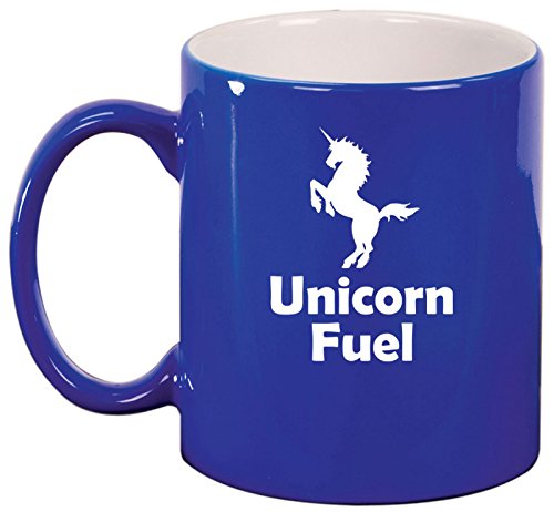 Ceramic Coffee Tea Mug Cup Unicorn Fuel (Blue)