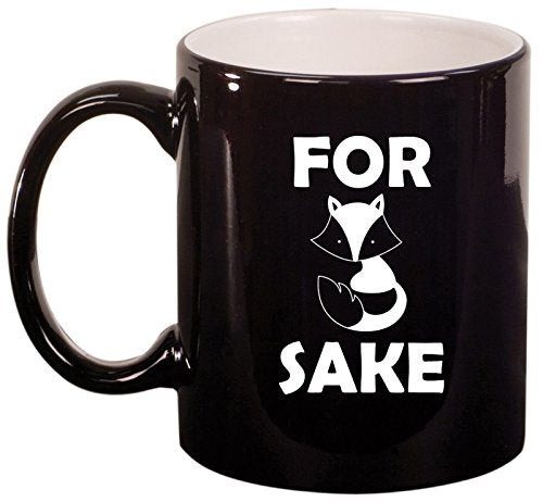 Ceramic Coffee Tea Mug Cup For Fox Sake (Black)