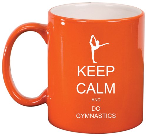 Keep Calm and Do Gymnastics Ceramic Coffee Tea Mug Cup Orange
