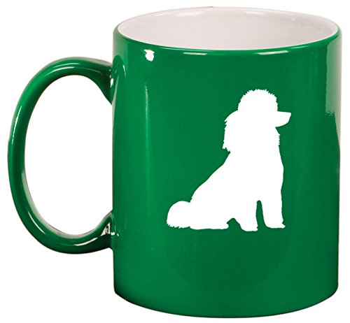 Ceramic Coffee Tea Mug Cup Miniature Poodle Toy Poodle (Green)