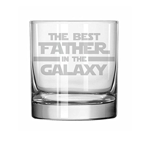 11 oz Rocks Whiskey Highball Glass Best Father In The Galaxy Dad