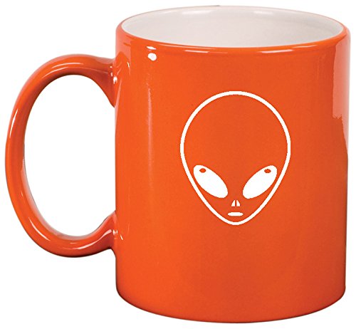 Ceramic Coffee Tea Mug Cup Alien Head (Orange)