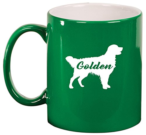 Ceramic Coffee Tea Mug Golden Retriever 'Golden' (Green)